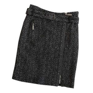 Tory Burch Tweed Belted Zipper Skirt